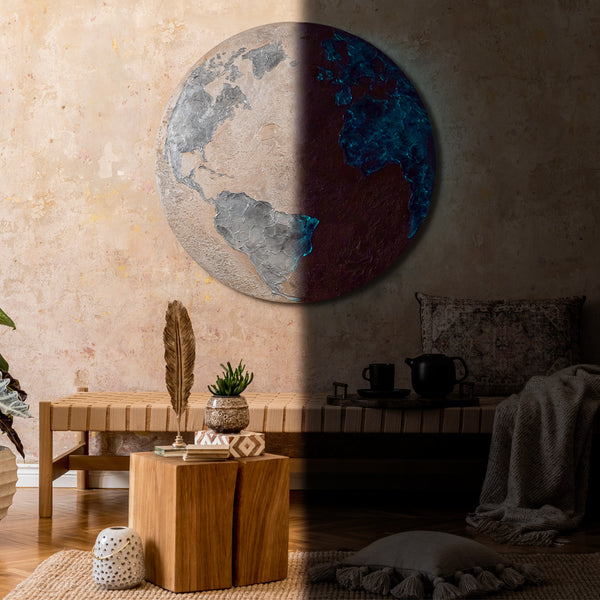 glow in the dark moon painting